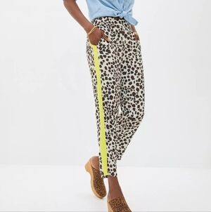 Anthropologie X Dolan Chartreuse and Leopard Pants